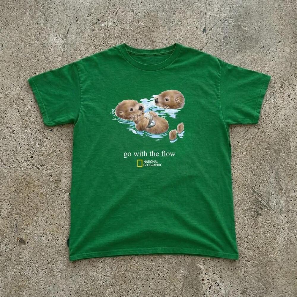 National Geographic Green Otter Graphic Tee